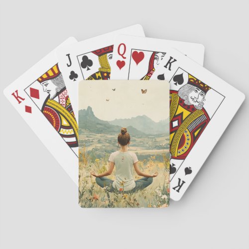 Serene Meditation at Sunrise (6) Poker Cards
