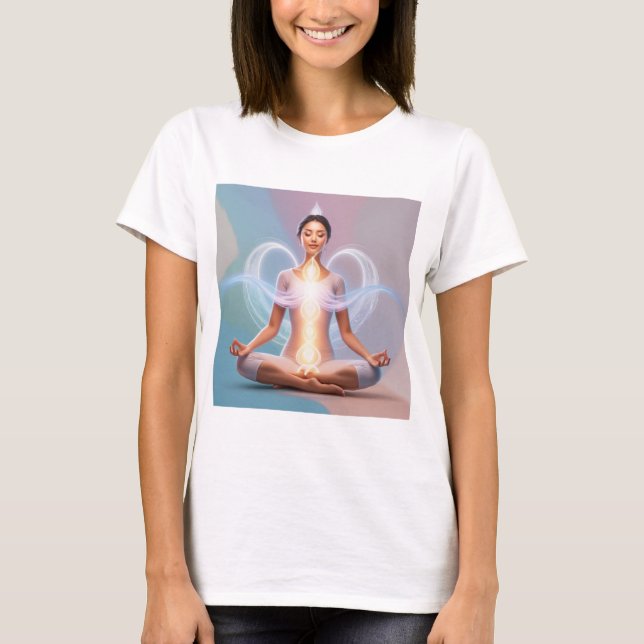 Serene Meditation Energy Flow - Spiritual T-Shirt (Front)