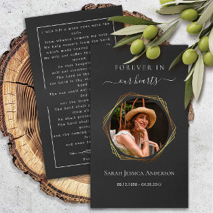 Serene Memorial Prayer Card with Photo