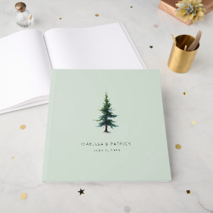 Serene Mint Evergreen Tree Guest Book