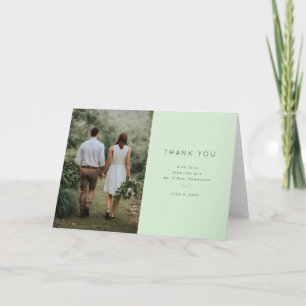Serene Mint Green Minimalist Photo Thank You Card