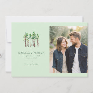 Serene Mint Pine Trees Save The Date