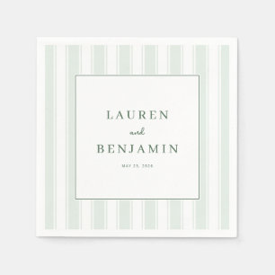 Serene Mint Striped Elegancy Napkins