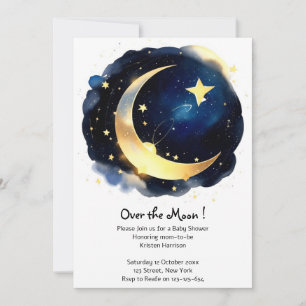 Serene Moon and Stars Delight Boy Baby Shower Invitation
