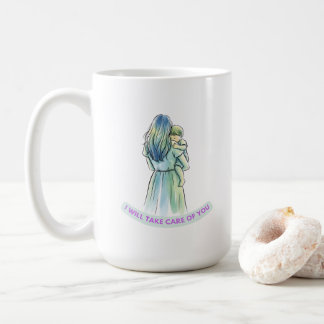 Serene Mother & Child Watercolor Embrace T-Shirt Coffee Mug