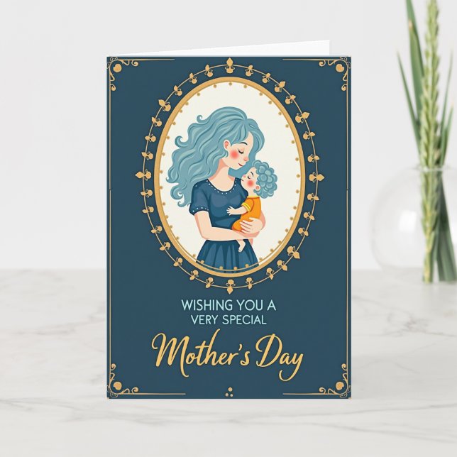 Serene Mothers Embrace Card (Front)