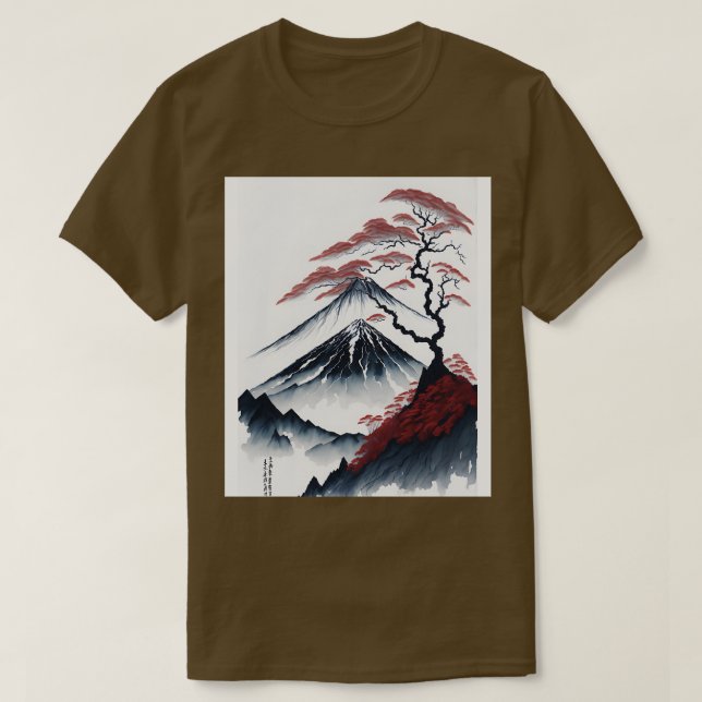 Serene Mount Fuji Sunset Peaceful River Scenery 2 T-Shirt (Design Front)