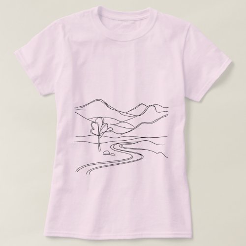 Serene Mountain Escape A Minimalist  T_Shirt