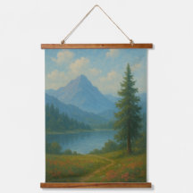 Serene Mountain Lake Landscape Wall Art