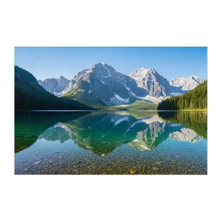Serene Mountain Lake Reflection Acrylic Print