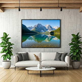 Serene Mountain Lake Reflection Canvas Print