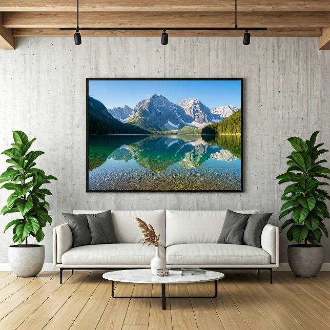 Serene Mountain Lake Reflection Canvas Print (Creator Uploaded)