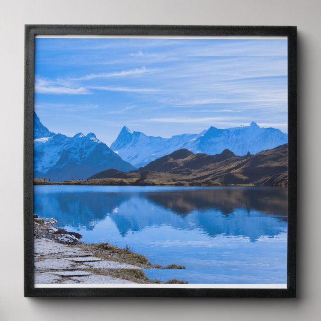 Serene Mountain Landscape with Flowing River Peel And Stick Photo Tile (Front Set)