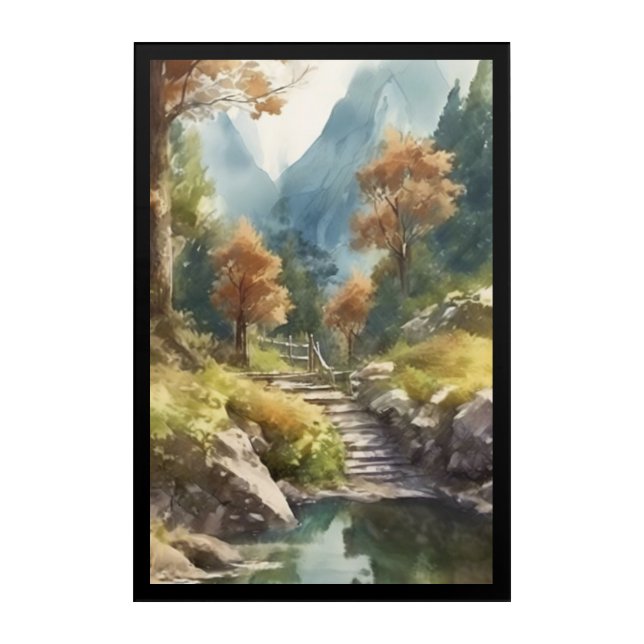 Serene Mountain Path – Tranquil Nature Wall Art (Front)