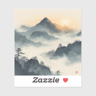 Serene Mountain Sunrise Sticker