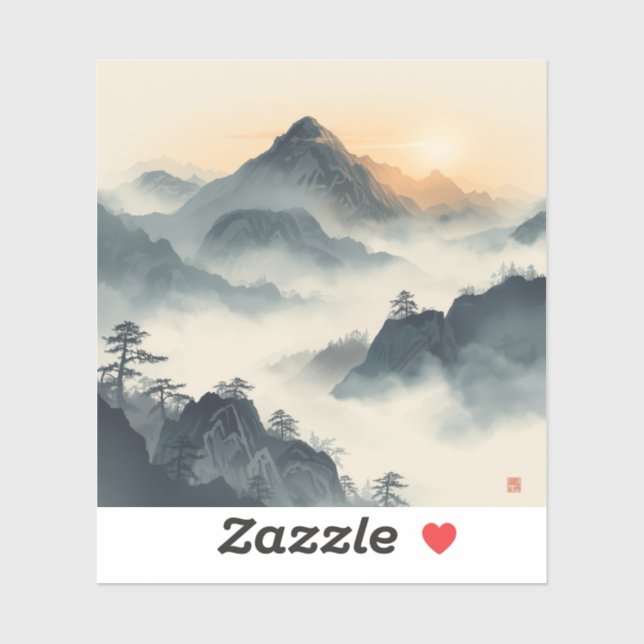 Serene Mountain Sunrise Sticker (Sheet)