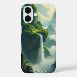 Serene Mountain Waterfall Scenery iPhone 16 Case