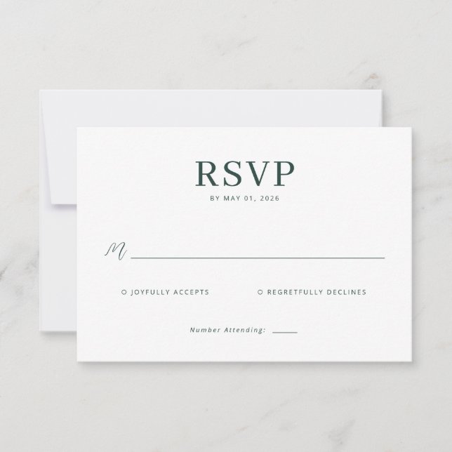 Serene Mountain Wedding RSVP Card (Front)