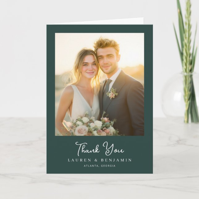 Serene Mountain Wedding Thank You Card (Front)