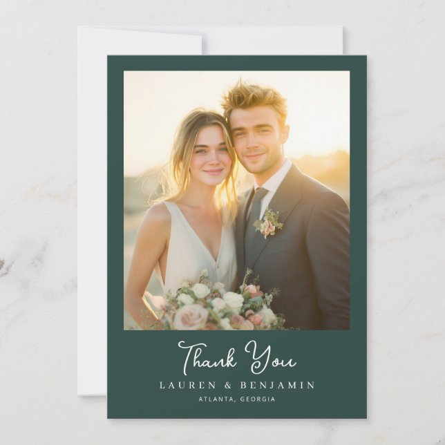 Serene Mountain Wedding Thank You Card (Front)
