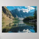 Serene Mountains Behind River Nature Scene Poster at Zazzle