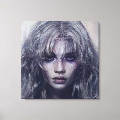 Serene Mystical Dark Fantasy Female Portrait Canvas Print