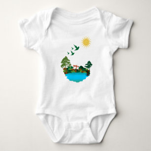 Serene Nature-Inspired Baby Bodysuit .