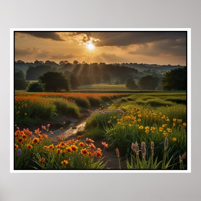 Serene Nature Landscape Scene Poster (Front)