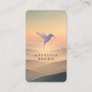 Serene Nature  – Minimalist Hummingbird Business Card