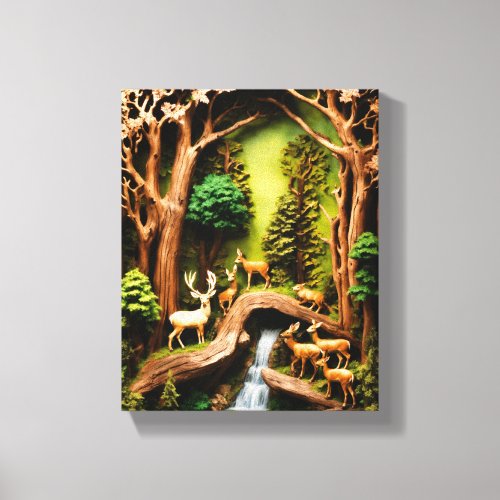 Serene Nature Wall Art Deer in Natural Habitat Canvas Print