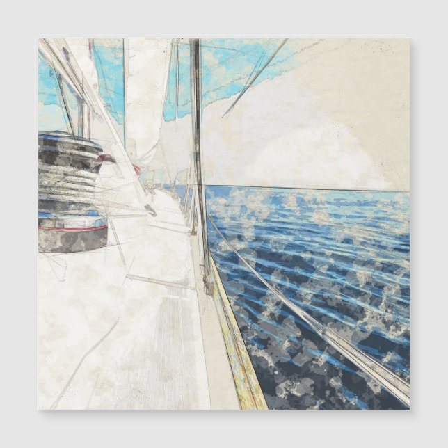 Serene Nautical Sailboat Yacht Seascape – Elegant  (Front)