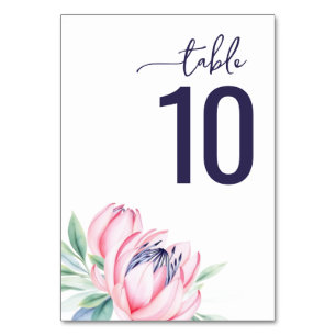 Serene Navy Watercolor Wedding Table Card