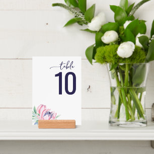 Serene Navy Watercolor Wedding Table Card Holder