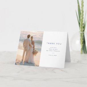 Serene Neutral Minimalist Photo Thank You Card