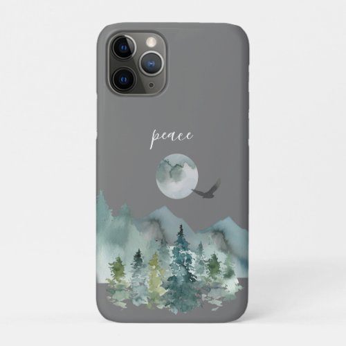 Serene Nighttime Mountain Landscape Peace iPhone 11 Pro Case