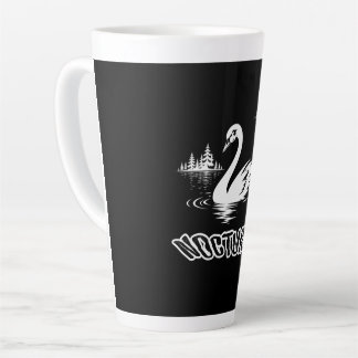 Serene Nocturne Swan Lake Aesthetic Pop Art Latte Mug