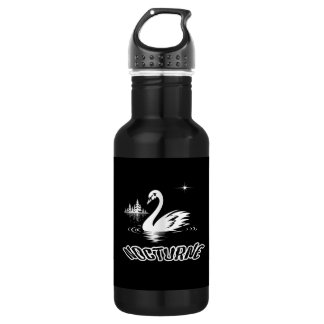 Serene Nocturne Swan Lake Aesthetic Pop Art Stainless Steel Water Bottle