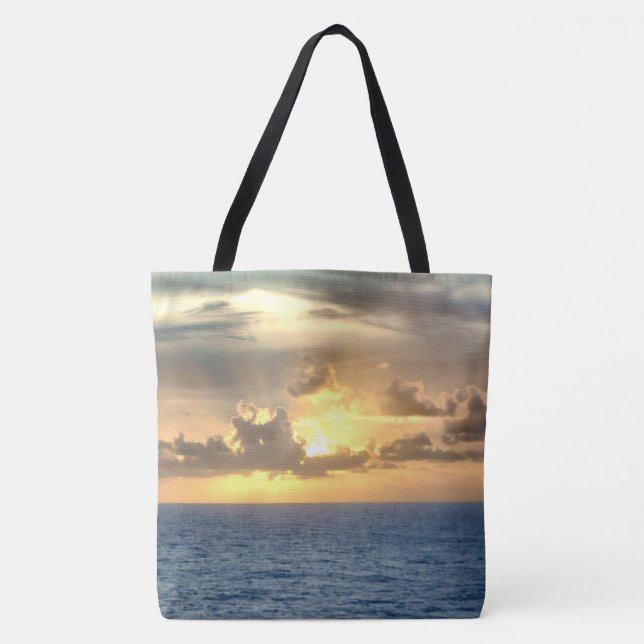 Serene Ocean Sunrise Tote Bag (Front)