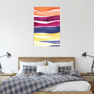 Serene Ocean Symphony: Abstract Wave-Inspired  Canvas Print
