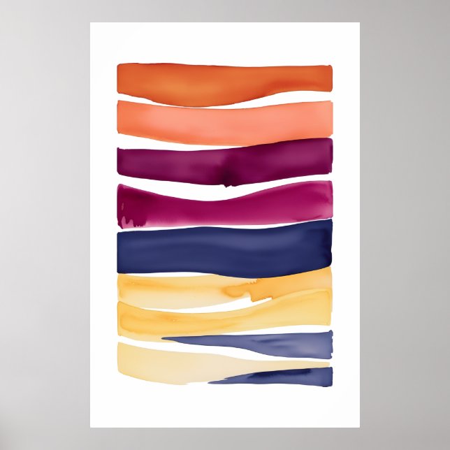 Serene Ocean Symphony: Abstract Wave-Inspired  Poster (Front)
