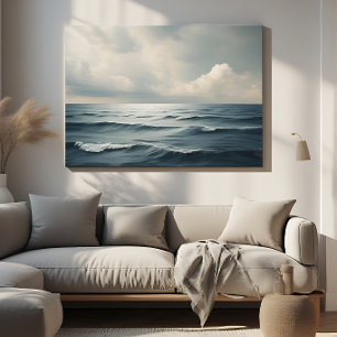Serene Ocean Waves Seascape Nature Poster