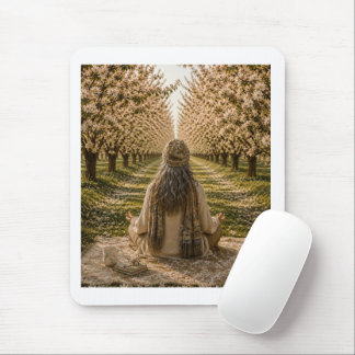 Serene Orchard Sticky Notes | Romantic Botanical Mouse Pad