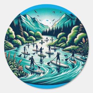 Serene Paddle Boarding Adventure in Nature Sign