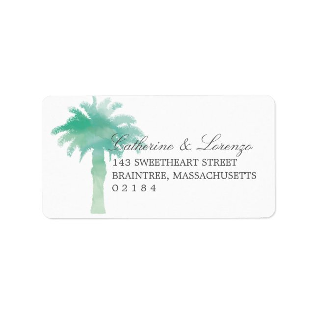 Serene Palm Tree Watercolor | Address Label (Front)