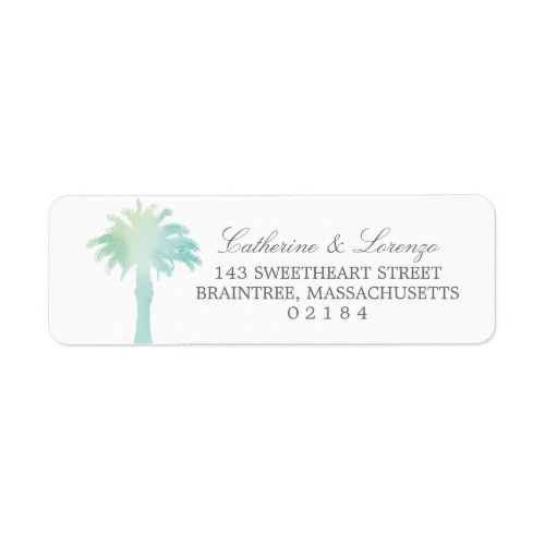 Serene Palm Tree Watercolor  Return Address Label