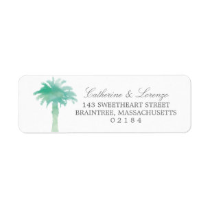 Serene Palm Tree Watercolor Return Address Label