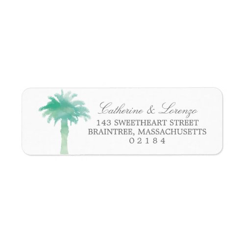 Serene Palm Tree Watercolor  Return Address Label