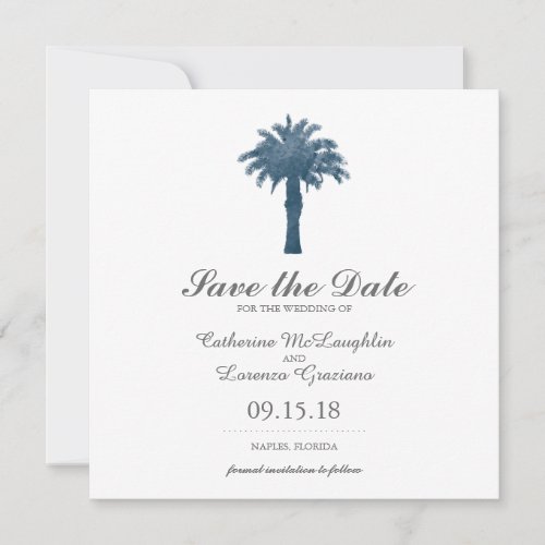 Serene Palm Tree Watercolor Save the Date