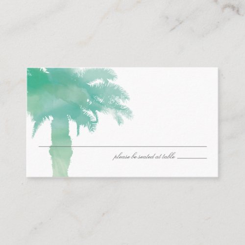 Serene Palm Tree Watercolor  Seating Card