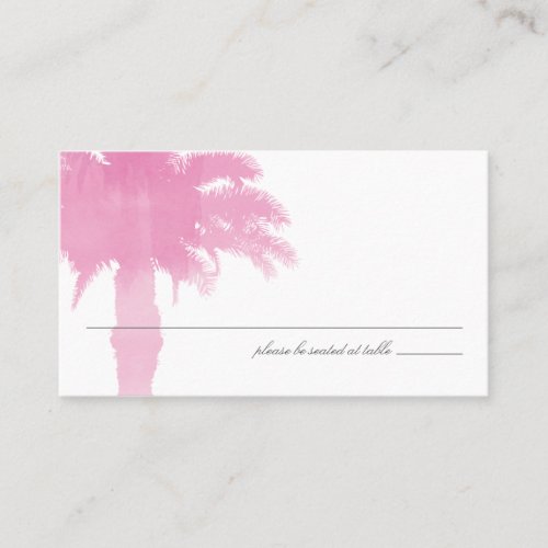 Serene Palm Tree Watercolor  Seating Card